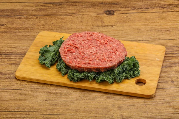 Roh Rindfleisch Burger Schnitzel Für Grill Burger — Stockfoto