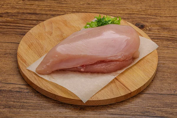 Raw Chicken Breast Cooking Board — Stock Photo, Image