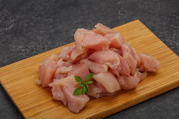 Roh Gewürfelte Hühnerbrust Zum Kochen — Stockfoto