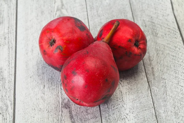 Mogen Söt Röd Välsmakande Päronhög — Stockfoto