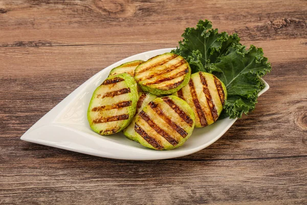 Cucina Vegana Fette Zucchine Giovani Alla Griglia — Foto Stock