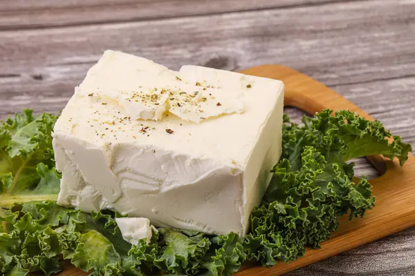 Tradicional Sabroso Griego Feta Suave Ladrillo Queso — Foto de Stock