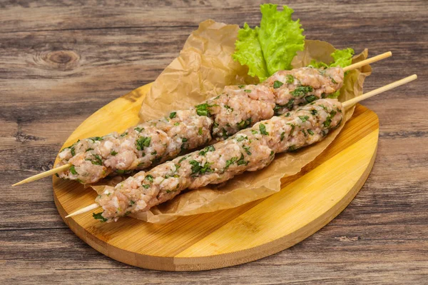 Raw Pork Skewer Kebab Ready Grill — Stock Photo, Image