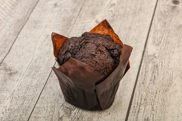 Lekker Zoet Chocolade Muffin Snack Bakkerij — Stockfoto