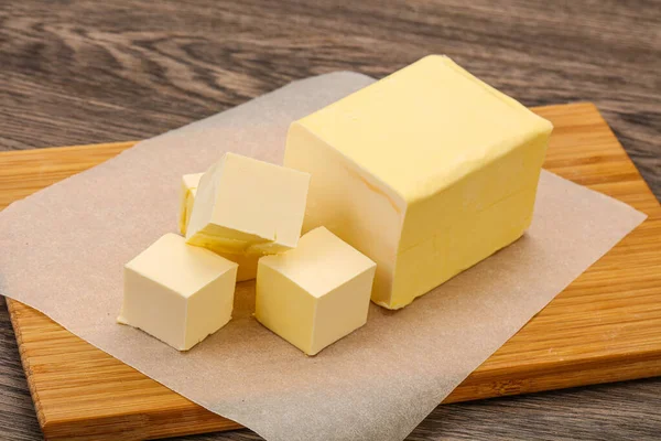 Mleczarski Naturalny Żółty Kawałek Masła Burtą — Zdjęcie stockowe