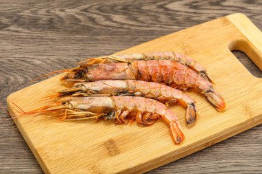 Lezzetli büyük Langoustine deniz ürünleri.
