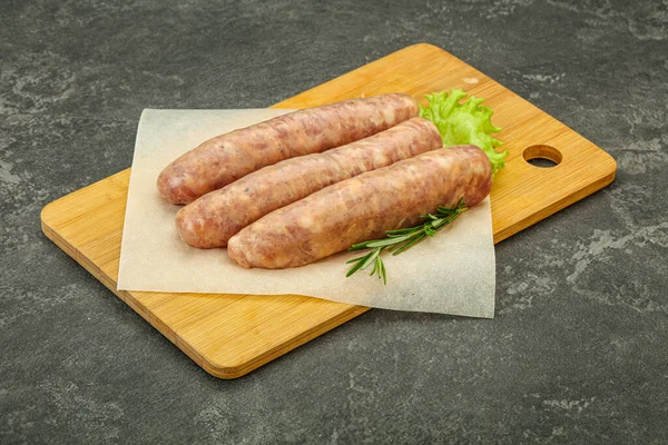 Raw Pork Meat Sausages Grill Served Rosemary — Stock Photo, Image