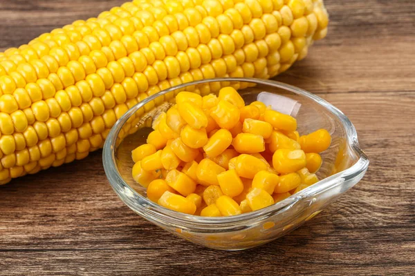 Grão Milho Amarelo Doce Tigela — Fotografia de Stock