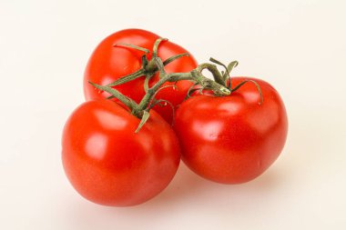 Kırmızı parlak olgun ve tatlı domates dalı