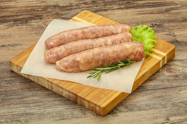 Raw Pork Meat Sausages Grill Served Rosemary — Stock Photo, Image