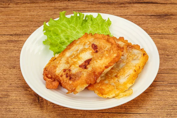 Peixe Assado Bacalhau Pão — Fotografia de Stock