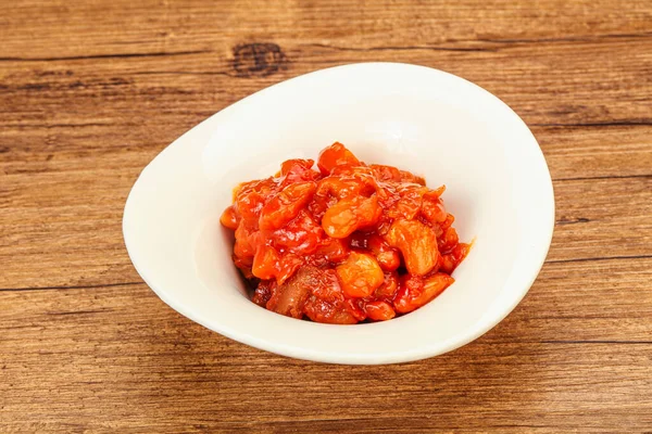 Gebackene Niere Mit Tomatensauce Und Pfeffer — Stockfoto