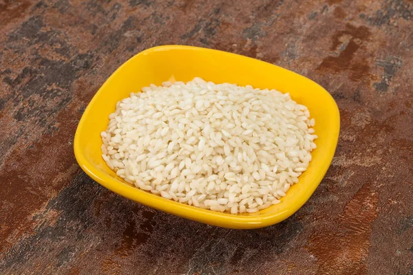 Arroz Arborio Cru Para Risoto Italiano — Fotografia de Stock