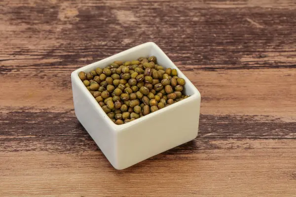 ベジタリアン料理 料理のための乾燥した緑のレンズ豆 — ストック写真