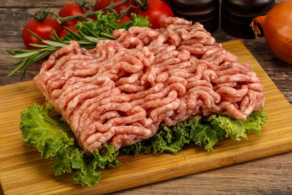 Carne Maiale Cruda Macinata Mare Cottura — Foto Stock