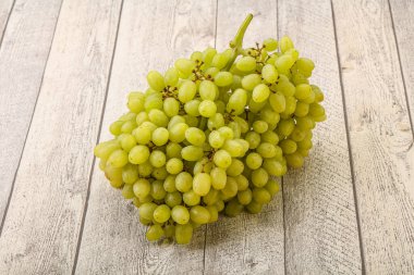 Arka planda tatlı yeşil üzüm dalı