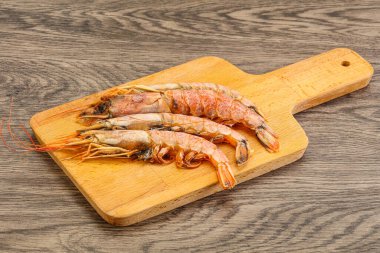 Lezzetli büyük Langoustine deniz ürünleri.