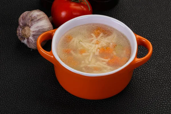 Soupe Poulet Aux Nouilles Carotte Céleri — Photo