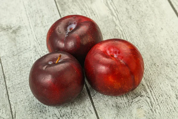 Ameixa Saborosa Doce Madura Amontoado Frutas — Fotografia de Stock