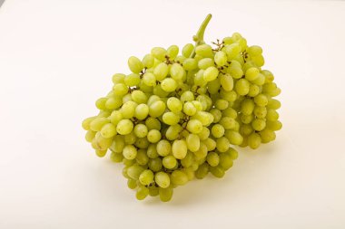 Arka planda tatlı yeşil üzüm dalı