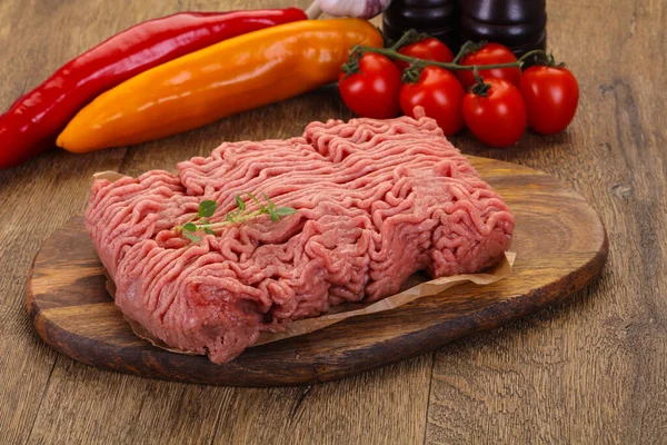 Carne Macinata Tacchino Crudo Cottura — Foto Stock