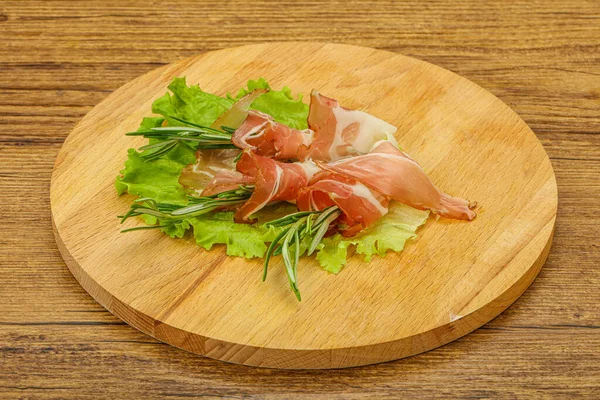 Sliced Pork Jamon Meat Rosemary — Stock Photo, Image