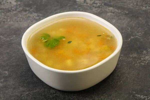 Sabrosa Sopa Pollo Con Zanahoria Patata —  Fotos de Stock