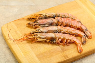 Lezzetli büyük Langoustine deniz ürünleri.