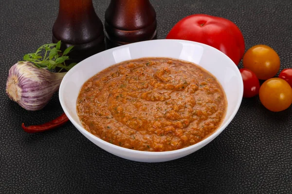 Famous Spanish Gazpacho Tomato Cold Soup — Stock Photo, Image