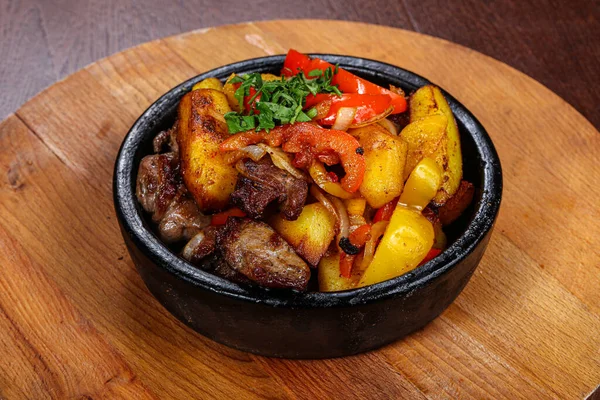 Cocina Tradicional Georgiana Carne Con Patatas Verduras —  Fotos de Stock