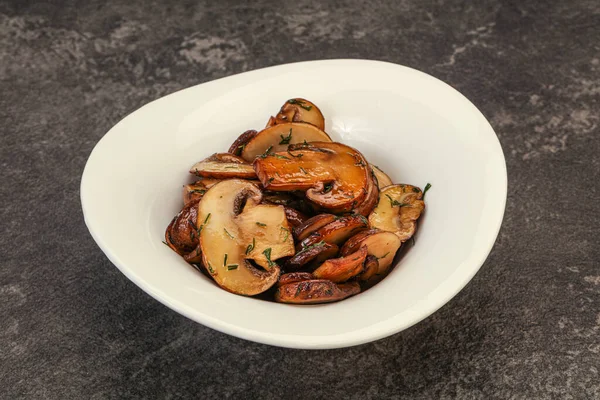 Champiñón Asado Con Hierbas Especias Bowl — Foto de Stock