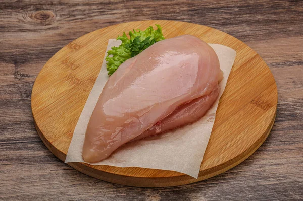 Raw Chicken Breast Cooking Board — Stock Photo, Image