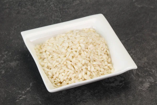 Arroz Arborio Cru Para Risoto Italiano — Fotografia de Stock