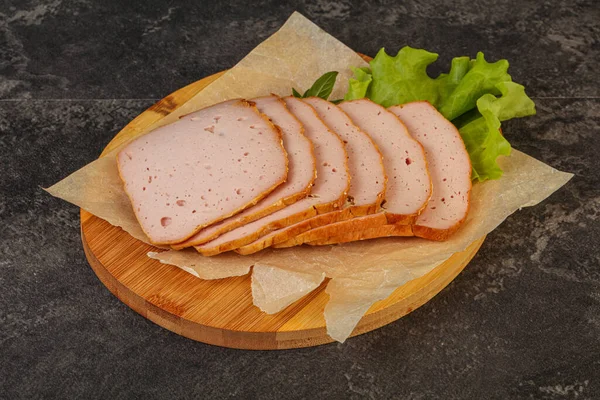 Salsiccia Maiale Bollita Spuntino Bordo — Foto Stock