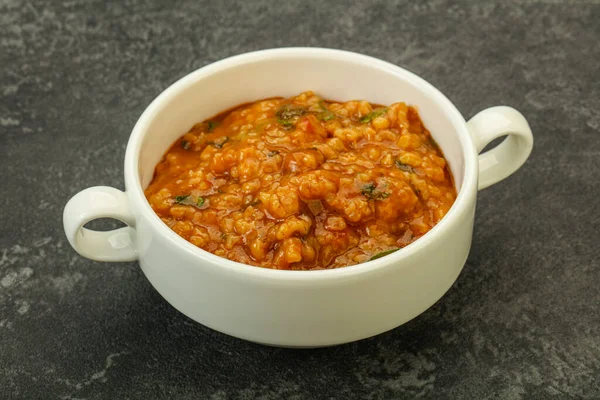 Sopa Tradicional Georgiana Kharcho Com Carne Especiarias — Fotografia de Stock