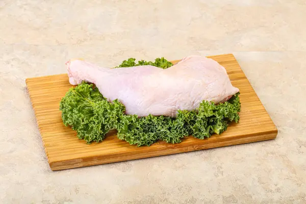 Raw Uncooked Chicken Leg Cooking — Stock Photo, Image