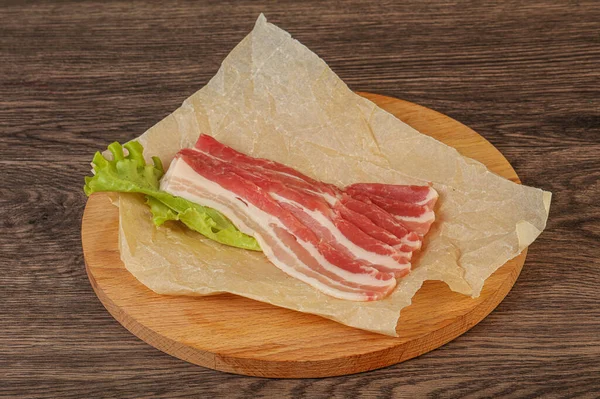 Pancetta Maiale Affettata Cruda Arrosto — Foto Stock