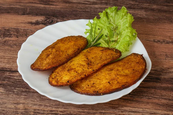 Patata Horno Con Hierbas Especias Servidas Romero — Foto de Stock