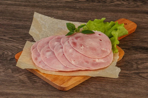 Lanche Carne Porco Presunto Deslizado Bordo — Fotografia de Stock