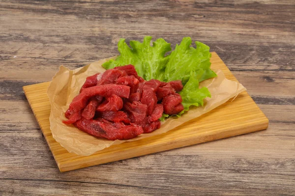 Raw Beef Meat Sliced Ready Cooking — Stock Photo, Image