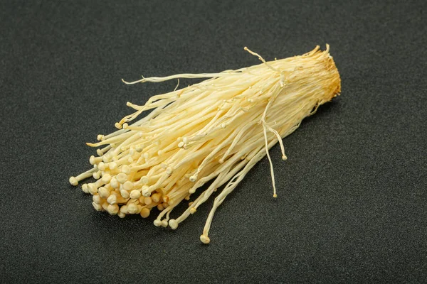 Superfood Raw Enoki Mushrooms Asian Cuisine — Stock Photo, Image