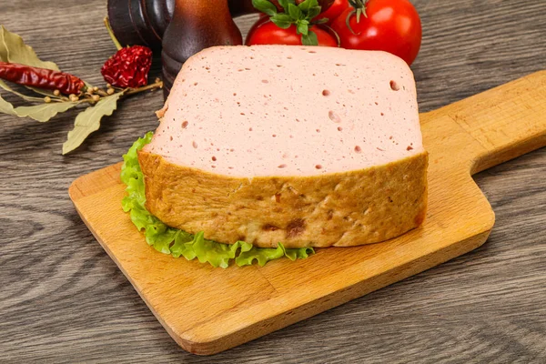 Hembakat Traditionellt Kött Limpa Bit — Stockfoto