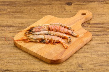Lezzetli büyük Langoustine deniz ürünleri.