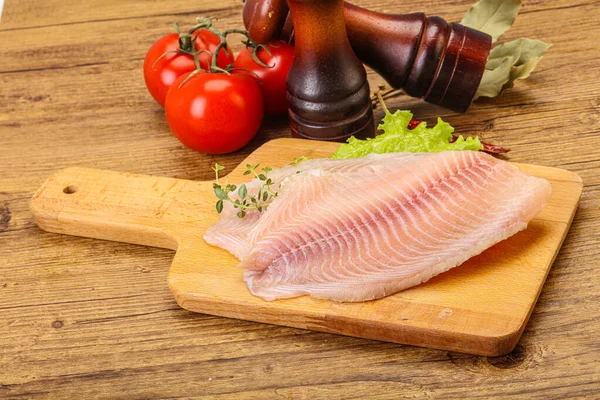 Fillet Ikan Tilapia Mentah Untuk Dimasak — Stok Foto