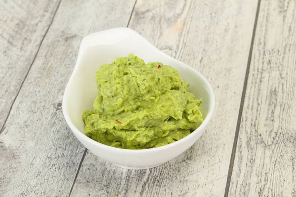 Fűszeres Avokádó Guacamole Szósz Chili Paprikával — Stock Fotó