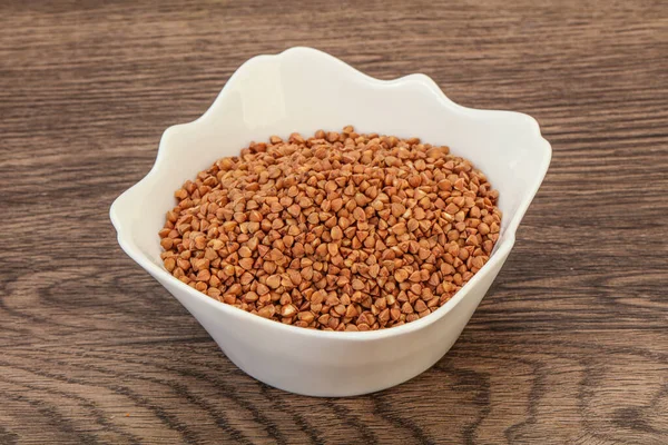 Dietary Raw Buckwheat Cereal Bowl — Stock Photo, Image