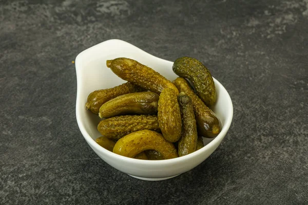 Pickled Young Gherkin Bowl — Stock Photo, Image