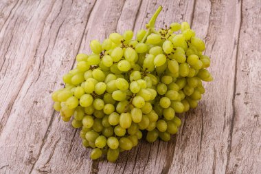 Arka planda tatlı yeşil üzüm dalı