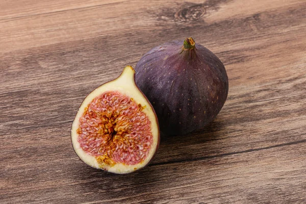 Sweet purple slice of fig fruit