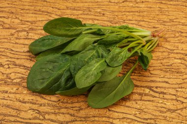 Vejetaryen mutfağı - Taze yeşil ıspanak yaprakları yığını